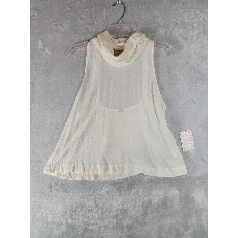 Free People Womens Ivory Sleeveless Top XS Cowl Neck New with Tag